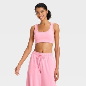 JoyLab Women's Washed Jersey Sports Bra - Light Pink XXL